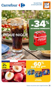 Catalogue Carrefour de la semaine 25, "PIQUE-NIQUE", page 1, 23/06/2026 - 06/07/2026 Prospectus Carrefour en cours, "PIQUE-NIQUE", page 1 sur 77