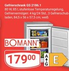 Gefrierschrank GS 2186.1 im Angebot bei GLOBUS in Bad Kreuznach Gefrierschrank GS 2186.1 Angebote von BOMANN bei GLOBUS Bad Kreuznach für 179,00 €