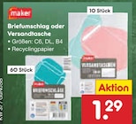 Briefumschlag von maker für 1,29 € bei Netto Marken-Discount im Angebot Briefumschlag von maker im aktuellen Netto Marken-Discount Prospekt