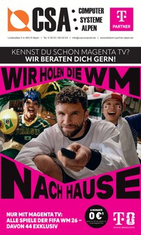 CSA Computer Prospekt WIR HOLEN DIE WM NACH HAUSE mit  Seiten in Alpen und Umgebung