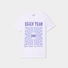 T-shirt col rond manches courtes coton blanc garçon à La Halle dans Perrecy-les-Forges