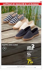 Prix et réduction Espadrilles dans le prospectus Carrefour Market en cours Offre Espadrilles dans le catalogue Carrefour Market du moment à la page 69