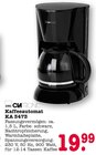 Kaffeeautomat KA 3473 im Angebot bei E center in Rastatt Kaffeeautomat KA 3473 Angebote von Clatronic bei E center Rastatt für 19,99 €