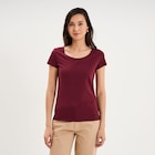T-shirt coton col rond manches courtes bordeaux femme en promo chez La Halle T-shirt coton col rond manches courtes bordeaux femme dans le catalogue La Halle