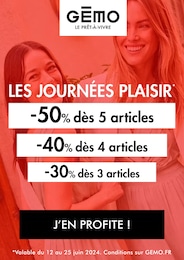 Prospectus Mode à bas prix de Gémo à Neuilly-sur-Seine: "LES JOURNÉES PLAISIR", 1 page, 12/06/2024 - 25/06/2024