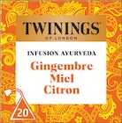Infusion Ayurveda Gingembre Miel Citron - TWININGS en promo chez Intermarché Super Infusion Ayurveda Gingembre Miel Citron - TWININGS dans le catalogue Intermarché Super