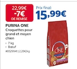 Croquettes pour grand et moyen chien - PURINA ONE - Costco à Montreuil Croquettes pour grand et moyen chien - PURINA ONE en promo chez Costco Montreuil à 15,99 €
