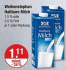 Haltbare Milch 1,5 % Fett von Weihenstephan im aktuellen V-Markt Prospekt für 1,11 €