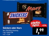Schokoriegel Angebote von Snickers oder Mars bei Konsum Dresden für 1,99 €