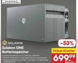 ONE Batteriespeicher von Solakon für 699,99 € bei Netto Marken-Discount im Angebot ONE Batteriespeicher von Solakon im aktuellen Netto Marken-Discount Prospekt