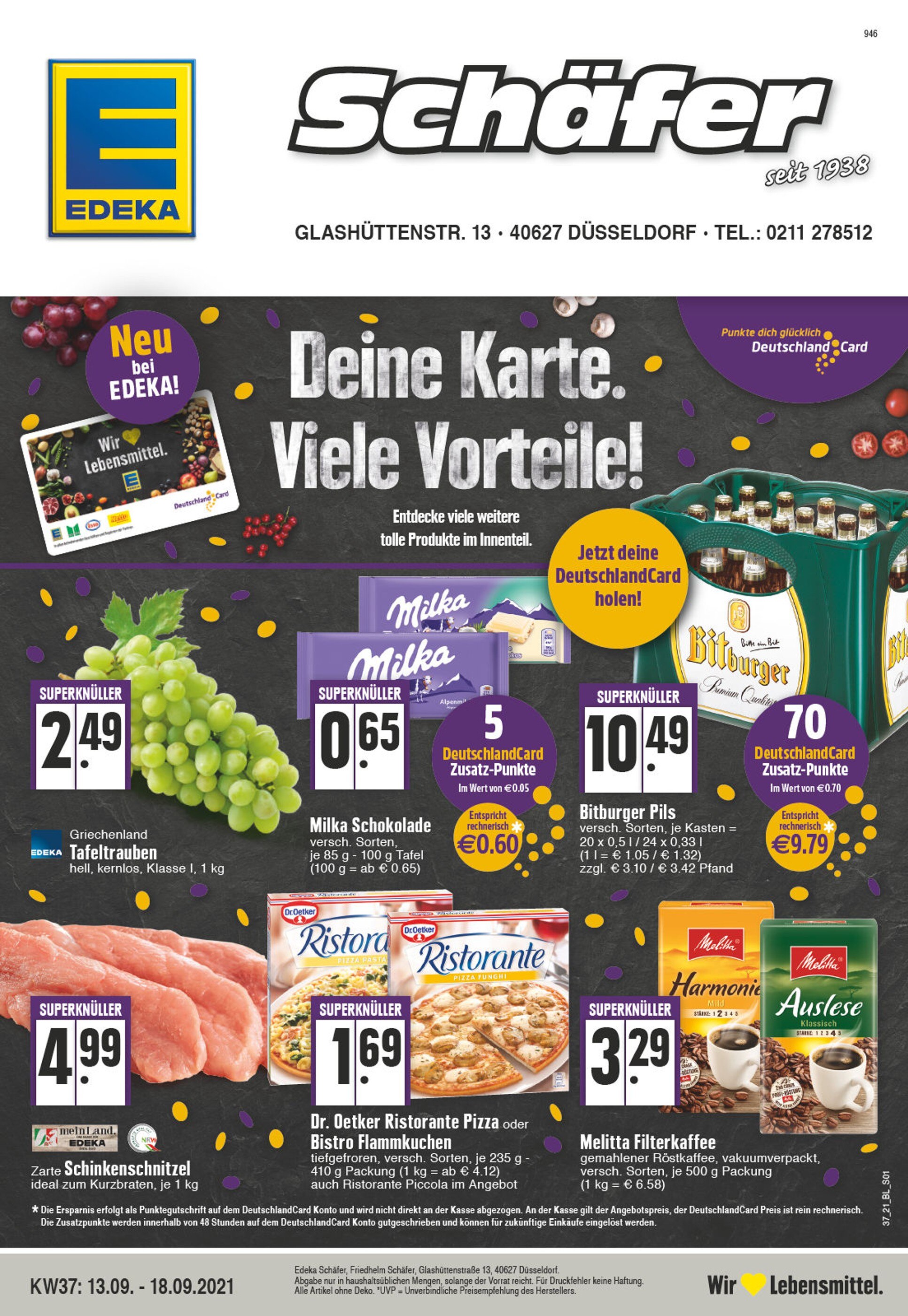 EDEKA Prospekt für Erkrath mit 32 Seiten EDEKA Prospekt für Erkrath: "Aktuelle Angebote", 32 Seiten, 13.09.2021 - 18.09.2021