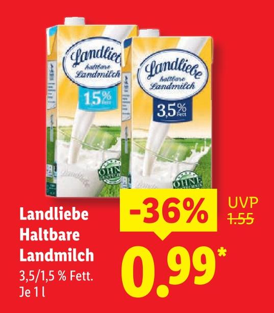 Haltbare Landmilch 3,5 % Fett