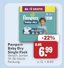 Aktuelle Pampers Angebote bei combi in Osnabrück Aktuelles Baby Dry Single Pack Angebot bei combi in Osnabrück ab 6,99 €
