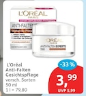 Anti-Falten Gesichtspflege von L'Oréal Paris für 3,99 € bei budni im Angebot Anti-Falten Gesichtspflege von L'Oréal Paris im aktuellen budni Prospekt