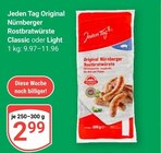 Original Nürnberger Rostbratwürste Classic von Jeden Tag für 2,99 € bei GLOBUS im Angebot Original Nürnberger Rostbratwürste Classic von Jeden Tag im aktuellen GLOBUS Prospekt