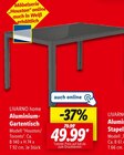 Aluminium-Gartentisch im Angebot bei Lidl in Stendal Aluminium-Gartentisch Angebote von LIVARNO home bei Lidl Stendal für 49,99 €