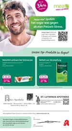 mea - meine apotheke Apotheken Prospekt der aktuellen Woche mit 4 Seiten, gültig von 01.08.2026 bis 31.08.2026, in Mettlach und Umgebung Aktueller mea - meine apotheke Apotheken Prospekt in Mettlach und Umgebung, "Unsere August-Angebote" mit 4 Seiten, 01.08.2026 - 31.08.2026