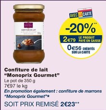 Confiture Fruit De La Passion - Monoprix Gourmet dans le catalogue Monoprix Confiture de lait - Monoprix Gourmet à 2,23 € en promo chez Monoprix