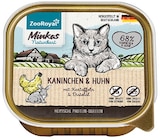 Minkas Naturkost Katzennahrung Kaninchen & Huhn Angebote von ZooRoyal bei REWE Herne für 0,69 €