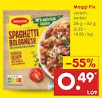 Fix Spaghetti Bolognese Angebote von Maggi bei Netto Marken-Discount Gelsenkirchen für 0,49 €