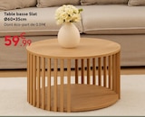 Table basse Slat Ø60×35cm en promo chez Maxi Bazar Courbevoie à 59,99 €