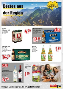 Bier im aktuellen Trinkgut Prospekt (München) Bier im Trinkgut Prospekt "Aktuelle Angebote" mit 4 Seiten (München)