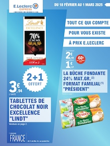 Prospectus E.Leclerc de la semaine "TOUT CE QUI COMPTE POUR VOUS EXISTE À PRIX E.LECLERC" avec 1 pages, valide du 18/02/2025 au 01/03/2025 pour Osny et alentours