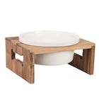 Gamelle pour chien en grès écru et support en bois d'acacia dans le catalogue Maisons du Monde