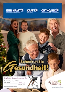 Aktueller Sanitätshaus Emil Kraft + Sohn GmbH & Co. KG Prospekt "Schenken Sie Gesundheit!" Seite 1 von 6 Seiten