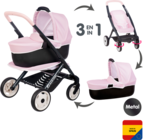 MAXICOSI POUSSETTE + LANDAU ROSE - SMOBY en promo chez Auchan Hypermarché MAXICOSI POUSSETTE + LANDAU ROSE - SMOBY dans le catalogue Auchan Hypermarché