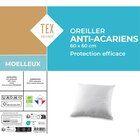 Oreiller "Anti-acariens" - TEX HOME en promo chez Carrefour Drancy à 12,99 €