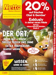 Netto Marken-Discount Prospekt für Springe: "20% auf frisches Obst & Gemüse", 4 Seiten, 13.01.2025 - 18.01.2025