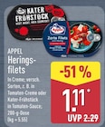 Kater Frühstück Heringsfilets in Tomaten-Sauce von Appel im aktuellen ALDI Nord Prospekt