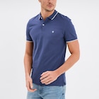 Polo manches courtes bords contrastés bleu foncé homme en promo chez La Halle Polo manches courtes bords contrastés bleu foncé homme dans le catalogue La Halle
