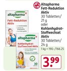 Fett-Reduktion Aktiv oder Kohlenhydrat-Stoffwechsel Aktiv von Altapharma im aktuellen Rossmann Prospekt für 3,99 €