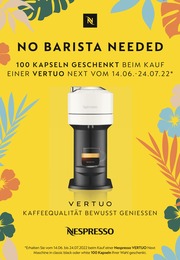 Nespresso Prospekt für München mit 1 Seite Nespresso Prospekt für München: "No Barista Needed", 1 Seite, 14.06.2022 - 24.07.2022