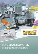 Möbel Inhofer Prospekt für Stuttgart mit 1 Seiten Möbel Inhofer Prospekt für Stuttgart: "HAUSHALTSWAREN FÜR JEDEN GESCHMACK", 1 Seiten, 14.08.2020 - 29.08.2020