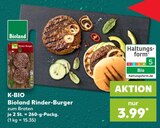 Bioland Rinder-Burger im Kaufland Prospekt Bioland Rinder-Burger von K-BIO im aktuellen Kaufland Prospekt für 3,99 €