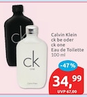 ck be oder ck one Eau de Toilette im budni Prospekt zum Preis von 34,99 €