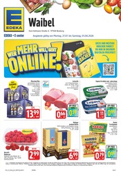 EDEKA Supermarkt Prospekt der aktuellen Woche mit 38 Seiten, gültig von 27.07.2026 bis 01.08.2026, in Boxberg und Umgebung Aktueller EDEKA Supermarkt Prospekt in Boxberg und Umgebung, "Wir lieben Lebensmittel!" mit 38 Seiten, 27.07.2026 - 01.08.2026