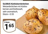 Aktuelles Kürbiskernbrötchen Angebot bei GLOBUS in Mannheim ab 1,65 €