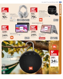 Prix et réduction Enceinte Bluetooth dans le prospectus Carrefour en cours Offre Enceinte Bluetooth dans le catalogue Carrefour du moment à la page 19