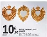 Lot de 3 miroirs doré exvoto en promo chez E.Leclerc Le Mans à 10,90 €