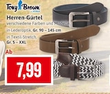 Herren-Gürtel Angebote von Tony Brown bei Kaufhaus Stolz Rostock für 7,99 €