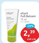 Fuß Balsam von efasit für 2,39 € bei budni im Angebot Fuß Balsam von efasit im aktuellen budni Prospekt