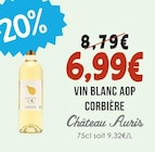 Vin Blanc AOP Corbière - CHATEAU AURIS dans le catalogue Naturalia