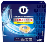 Tablettes lave-vaisselle citron tout en 1 - U en promo chez Hyper U Chambéry à 3,00 €