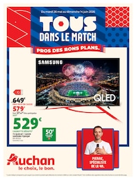 Prospectus Auchan Hypermarché : «TOUS DANS LE MATCH» avec 8 pages, 26/05/2026 - 14/06/2026 Catalogue Auchan Hypermarché en cours à Les Ollières-sur-Eyrieux et aux alentours : «TOUS DANS LE MATCH» avec 8 pages, valable du 26/05/2026 au 14/06/2026