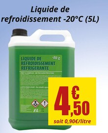 Liquide de refroidissement -20°C (5L) - Carter-Cash à Nancy Liquide de refroidissement -20°C (5L) en promo chez Carter-Cash Nancy à 4,50 €