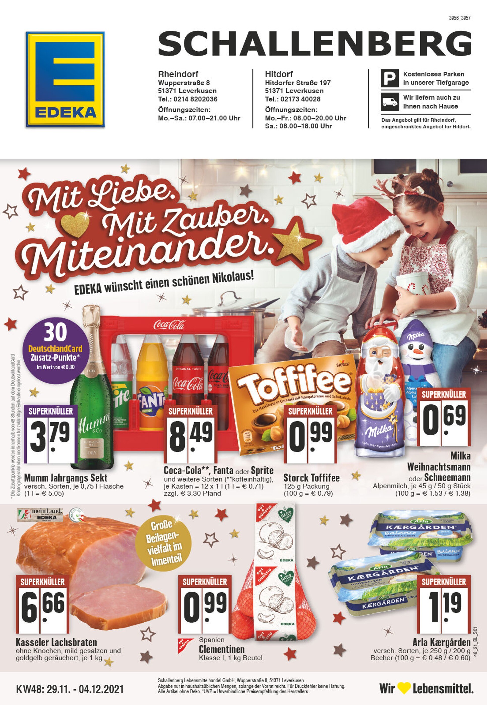 EDEKA Prospekt für Leverkusen mit 24 Seiten EDEKA Prospekt für Leverkusen: "Aktuelle Angebote", 24 Seiten, 29.11.2021 - 04.12.2021